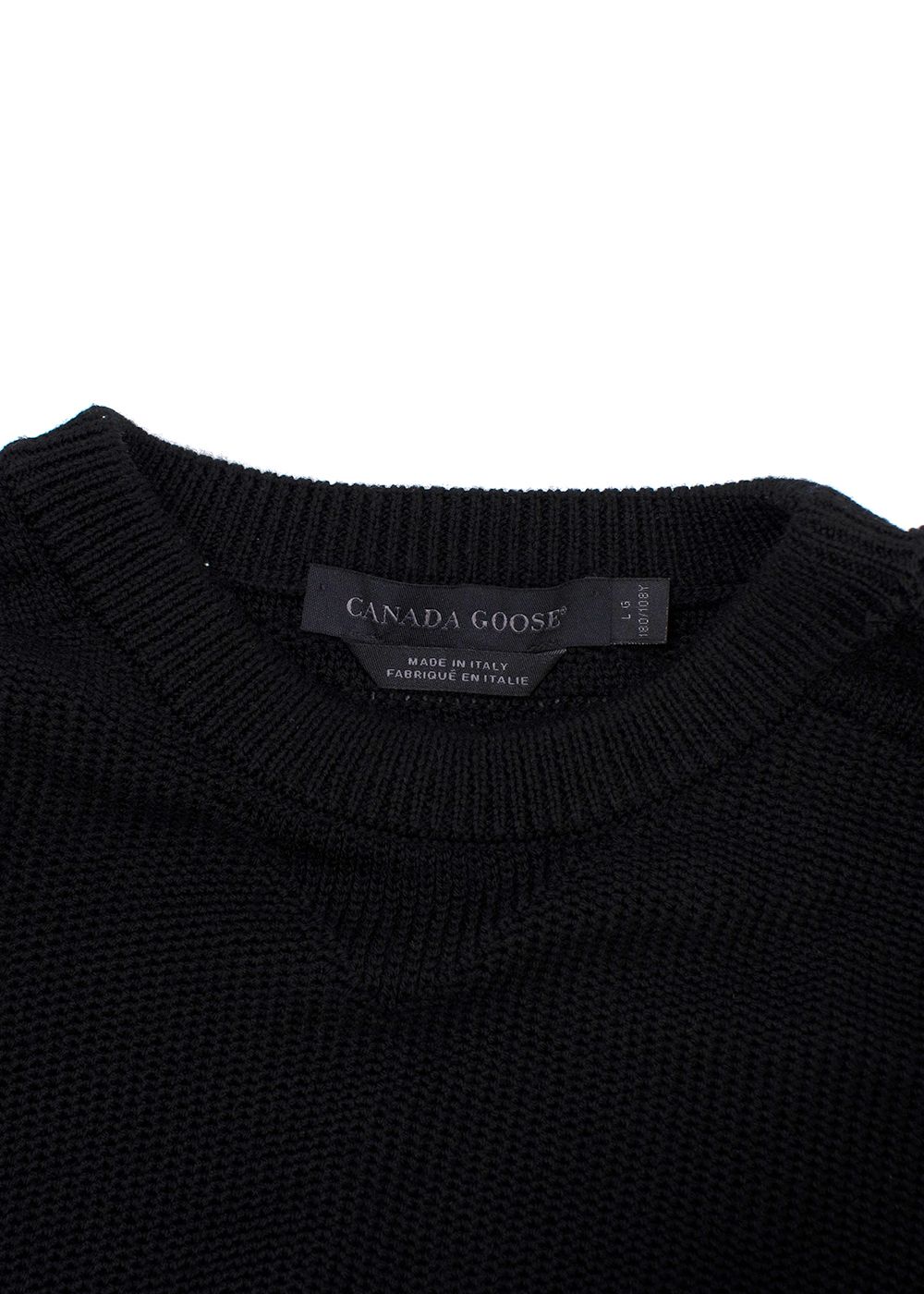 Men's Canada Goose Black Patterson Merino Wool Sweater Size L