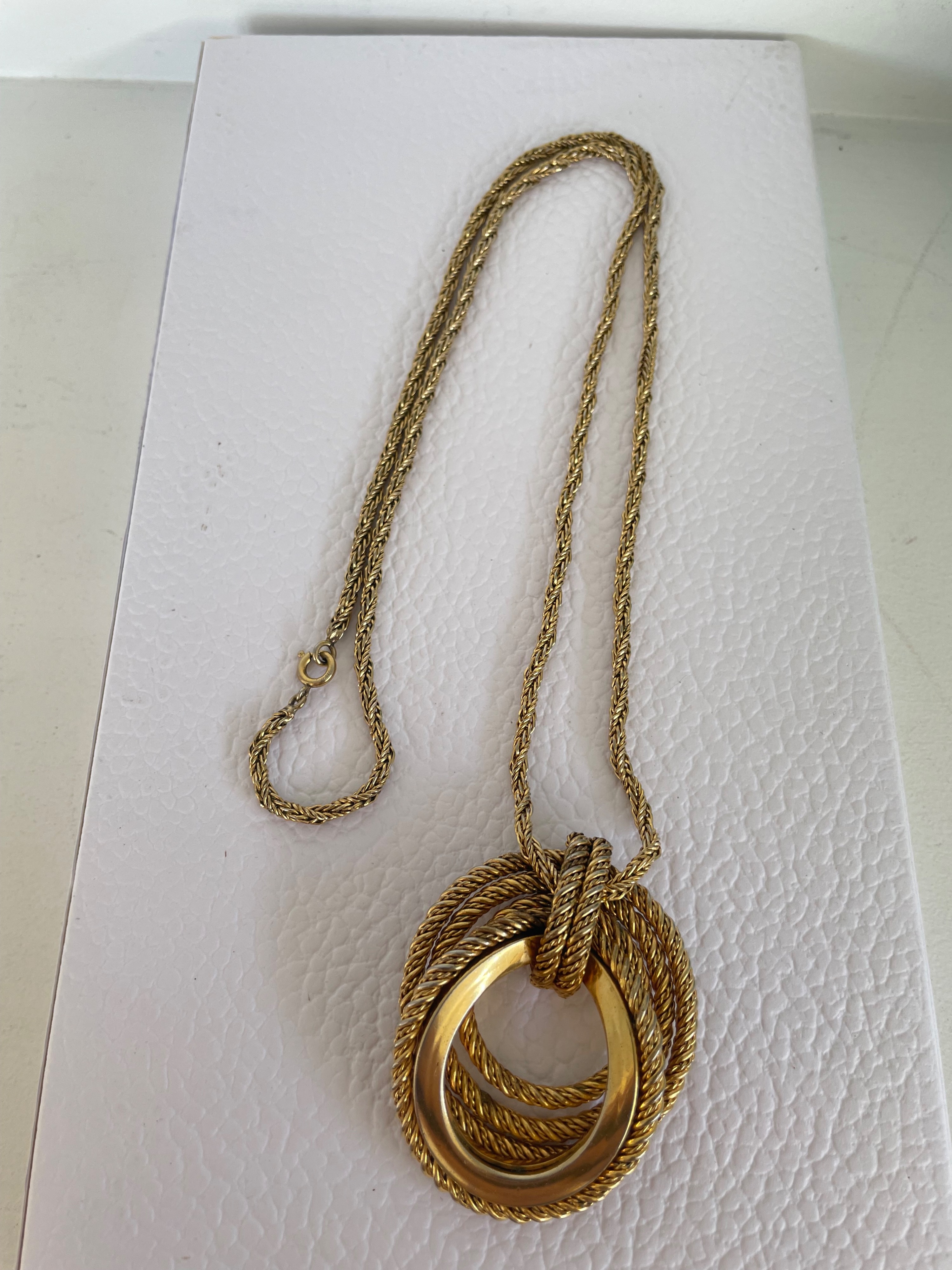 Preowned Dior Grosse Vintage Gold Plated Twisted Chain Necklace Size M