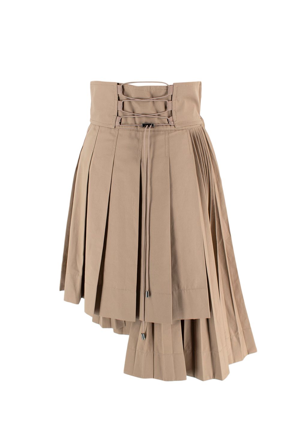 Dior Beige Asymmetric Pleated Skirt Size XS cotton