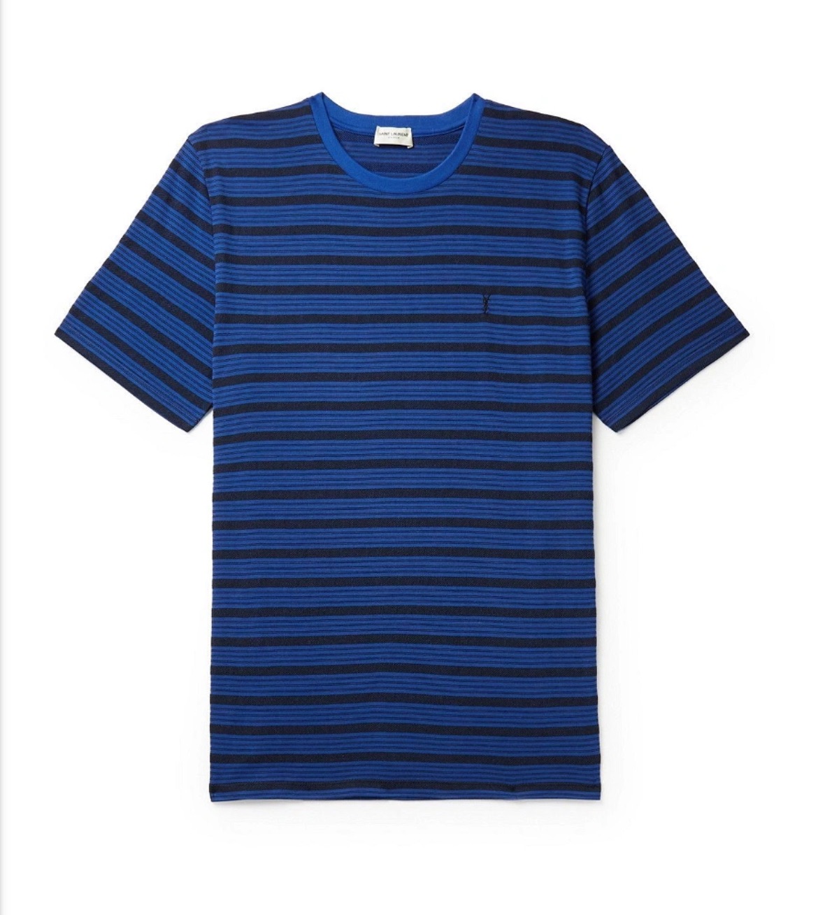 Men's Saint Laurent Blue Striped T-Shirt Size L cotton