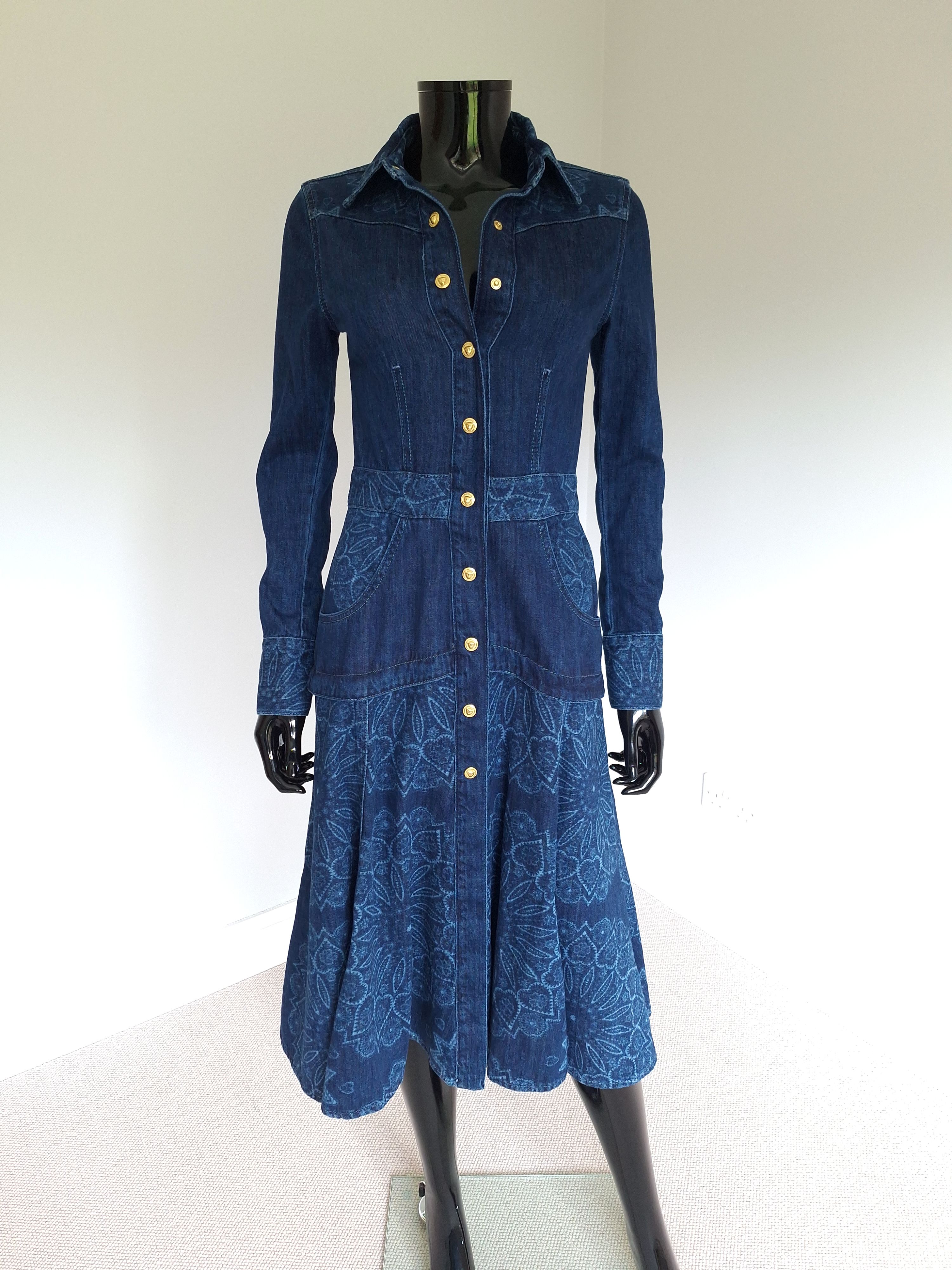 Hayley Menzies Denim Dalton Midi Dress Size XS Blue cotton