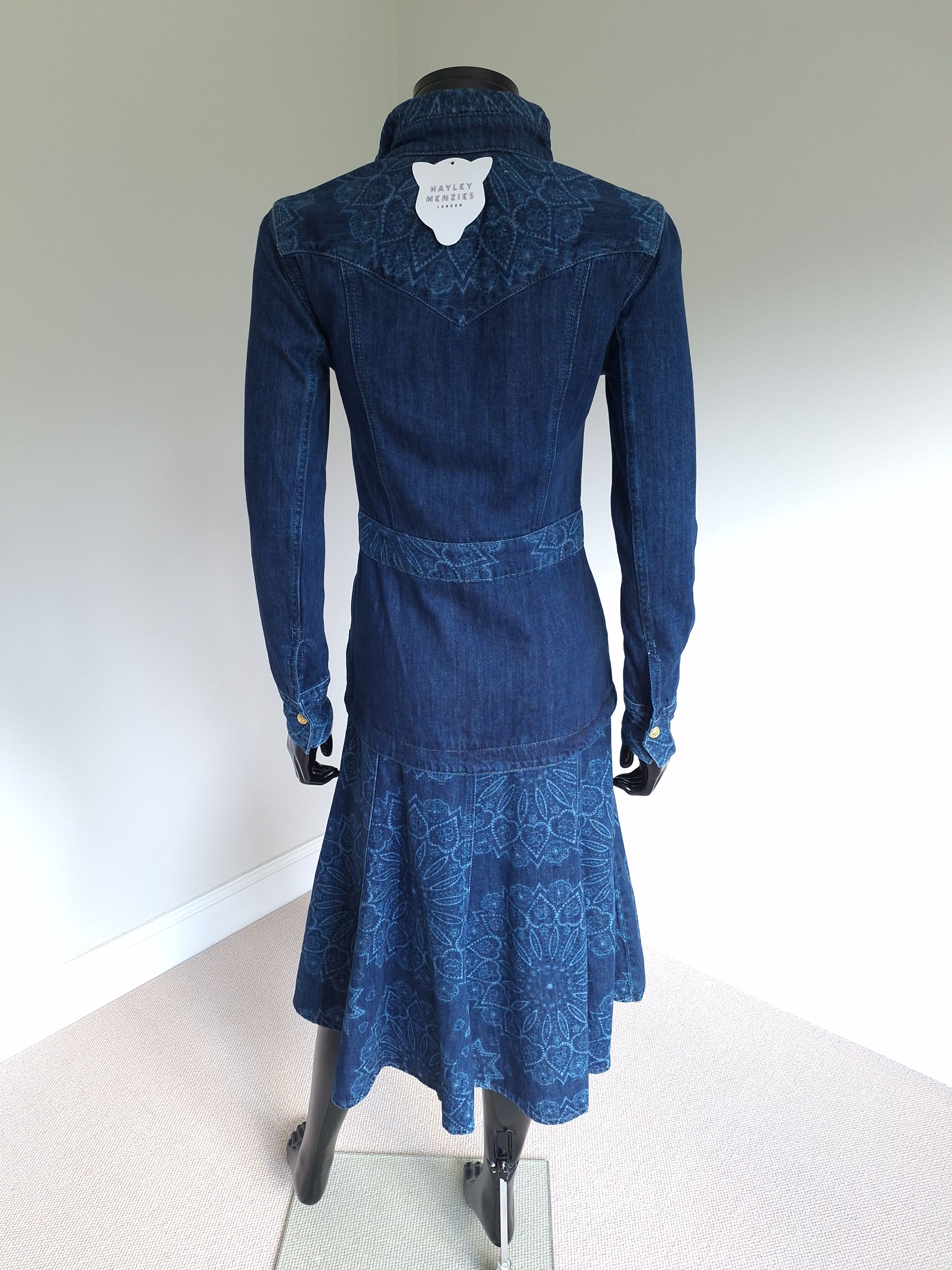 Hayley Menzies Denim Dalton Midi Dress Size XS Blue cotton