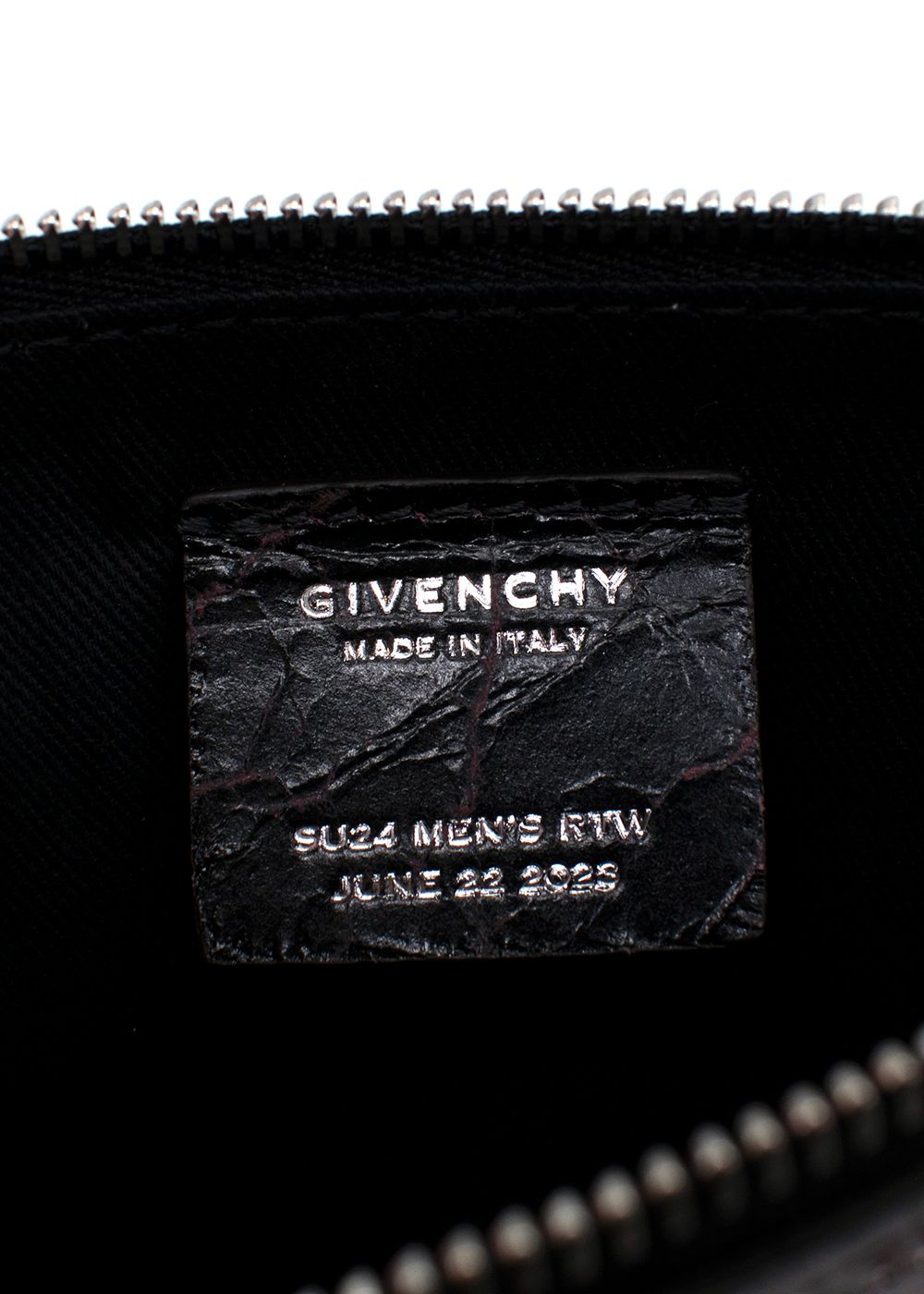 Men's Givenchy Show Exclusive Crackled Leather Pouch Black and Red