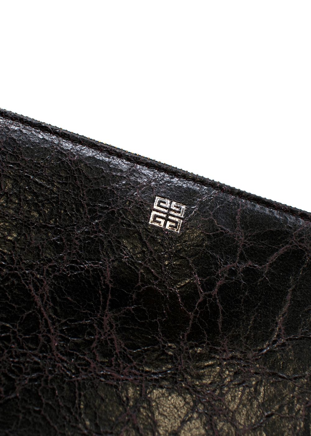 Men's Givenchy Show Exclusive Crackled Leather Pouch Black and Red