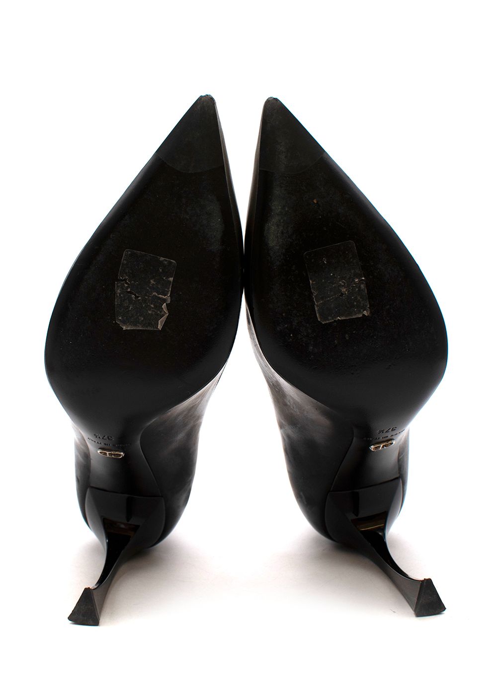 Dior Black  green ombre leather heeled pumps Size 375