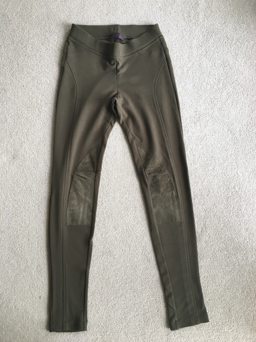 Preowned Hale Bob Khaki Trousers Size S Green suede