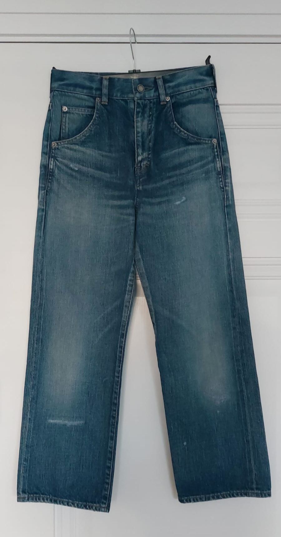 Saint Laurent Blue '70s Straight Leg Cropped Jeans Size 26/66 denim- cotton