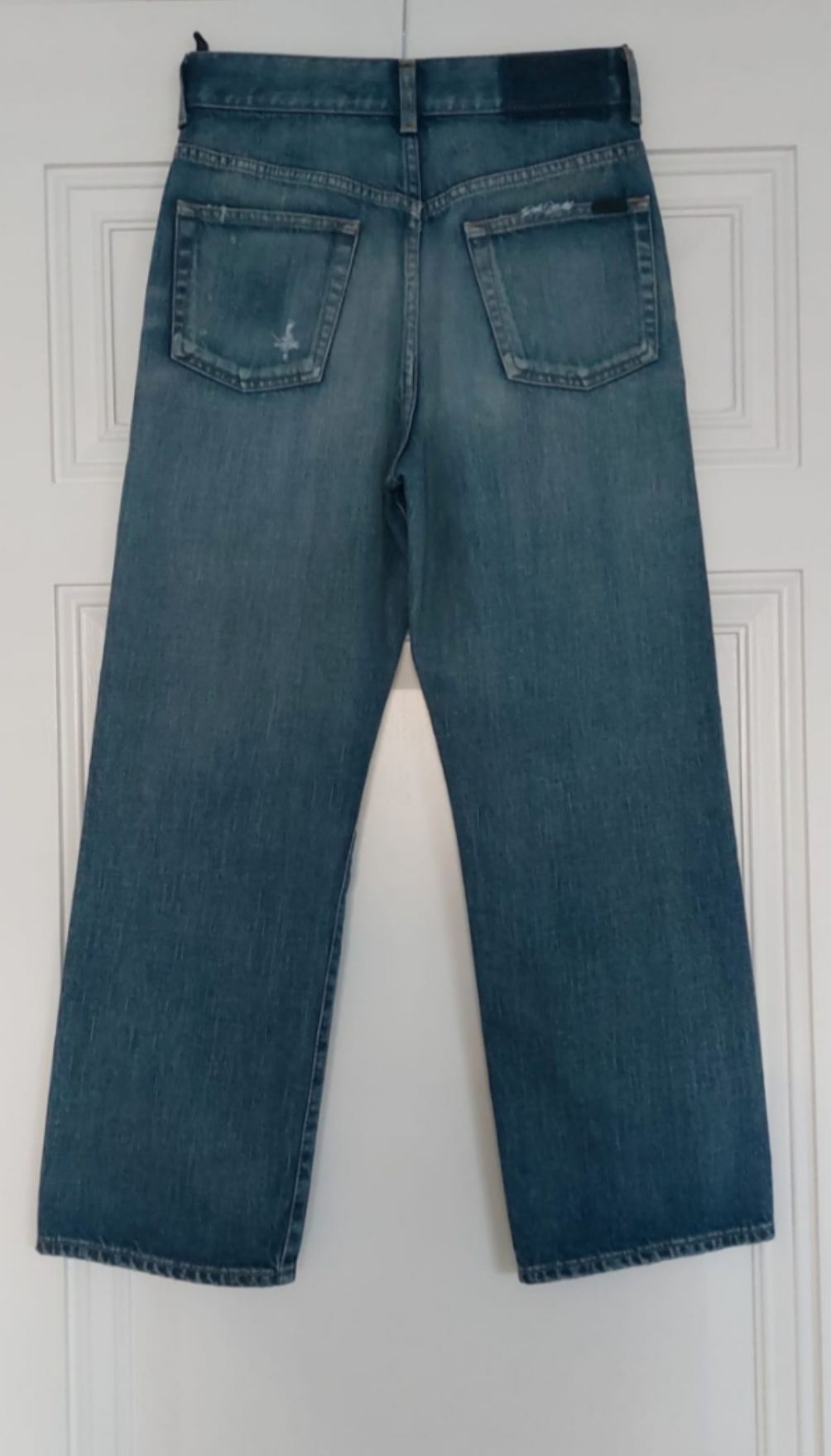 Saint Laurent Blue '70s Straight Leg Cropped Jeans Size 26/66 denim- cotton