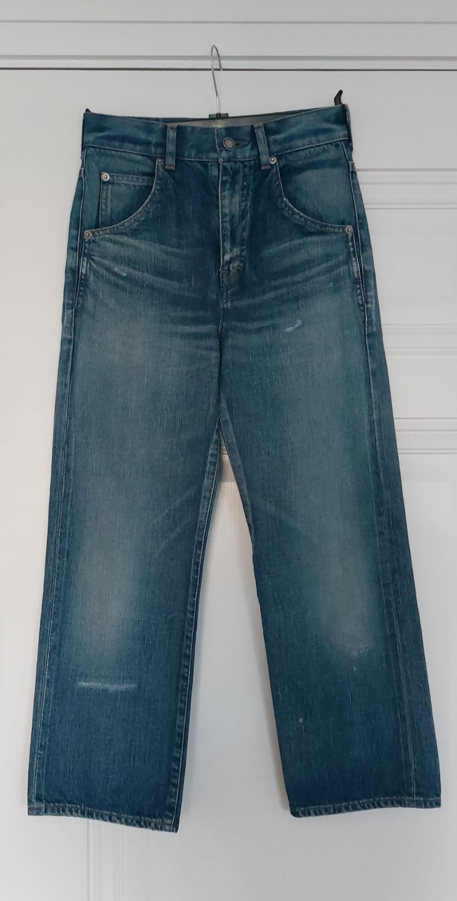 Saint Laurent Blue '70s Straight Leg Cropped Jeans Size 26/66 denim- cotton