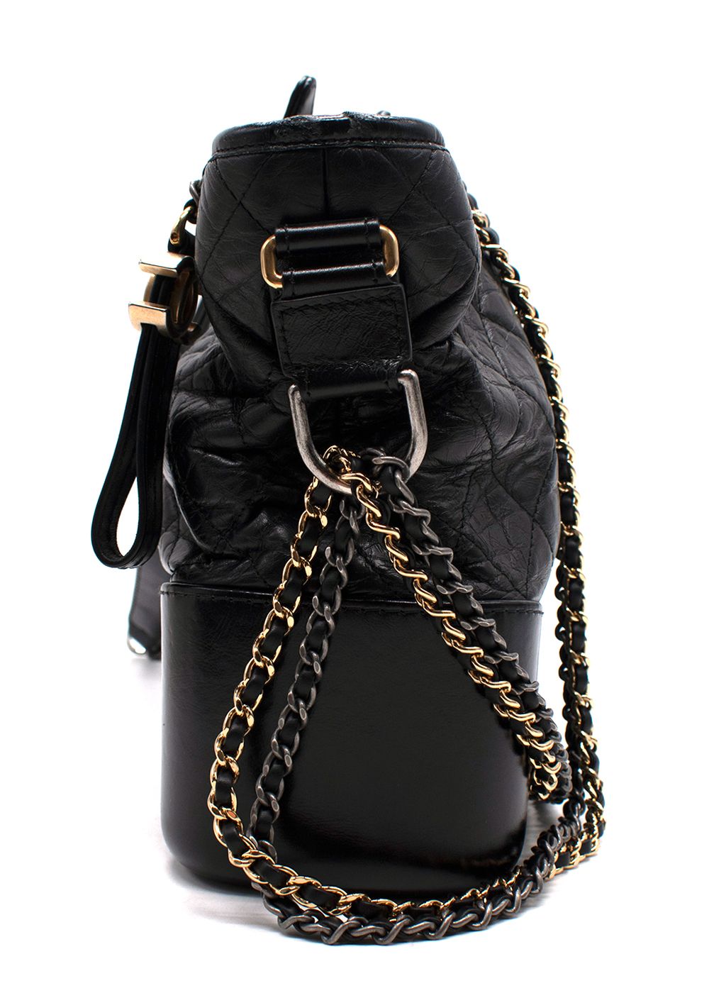 Preowned Chanel Black Gabrielle Hobo Shoulder Bag leather