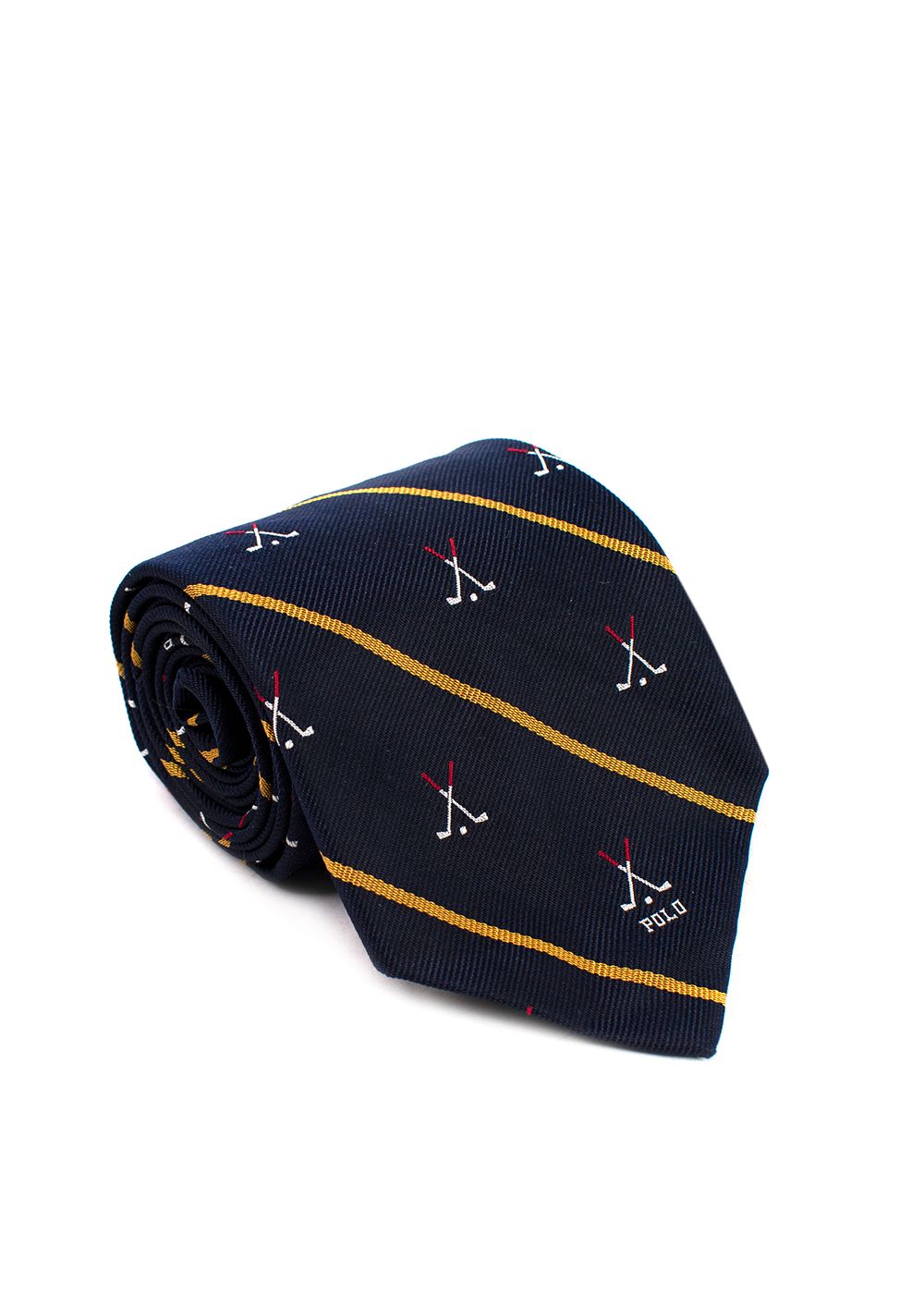 Polo Ralph Lauren Navy Striped Golf Pattern Tie