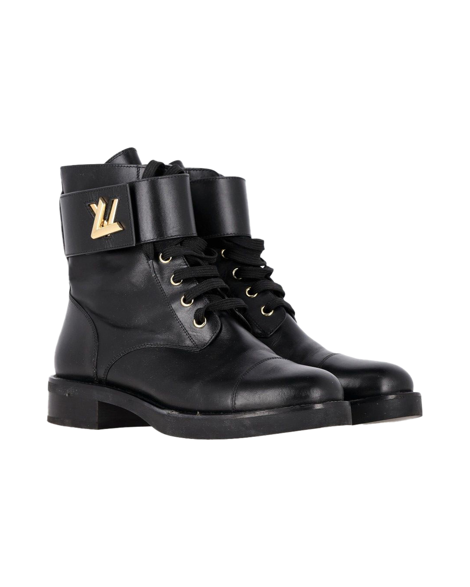 Louis Vuitton Black Leather Wonderland Ankle Boots Size 39