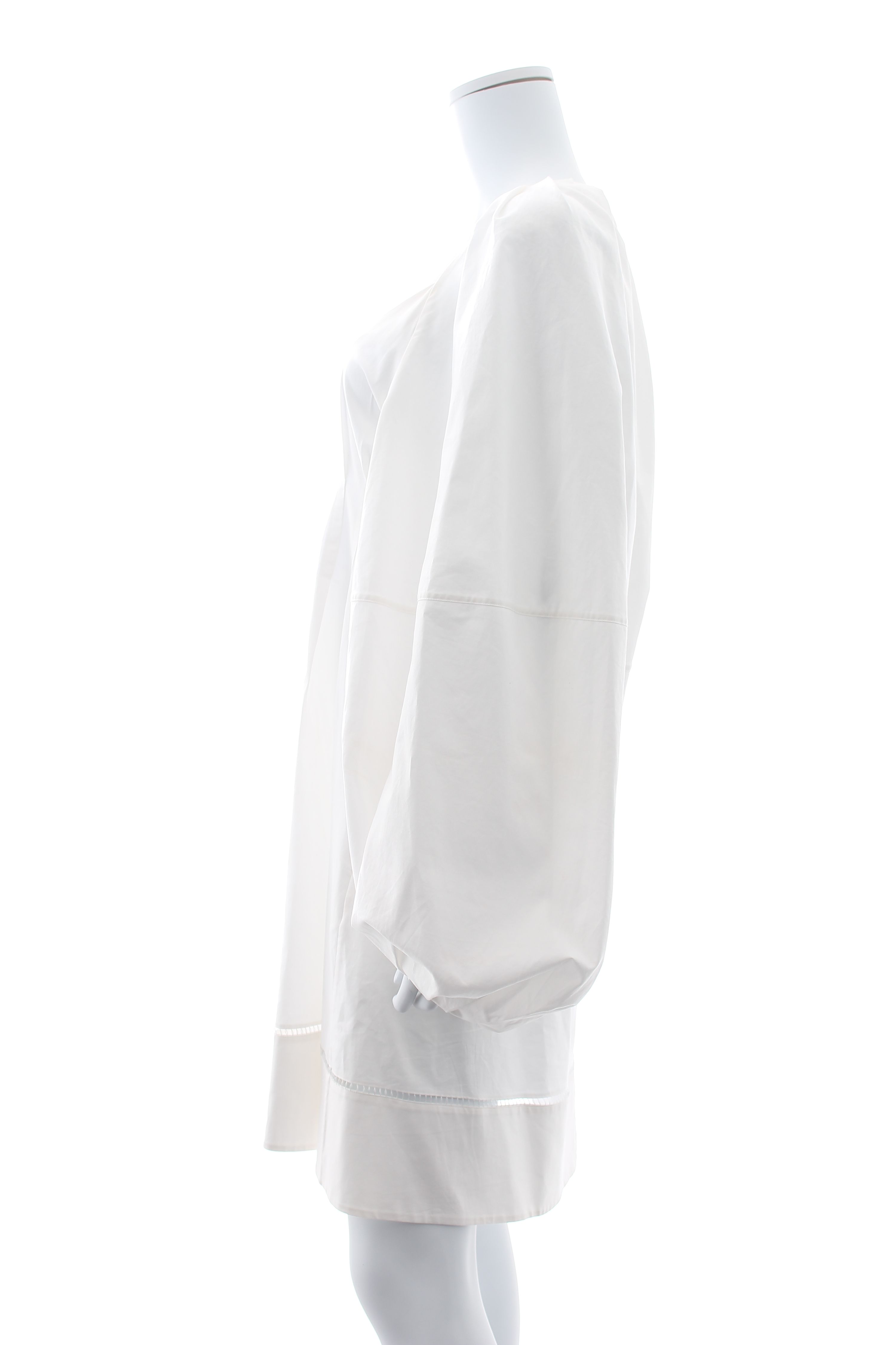 Preowned Khaite white cotton poplin cut-out dress Size M