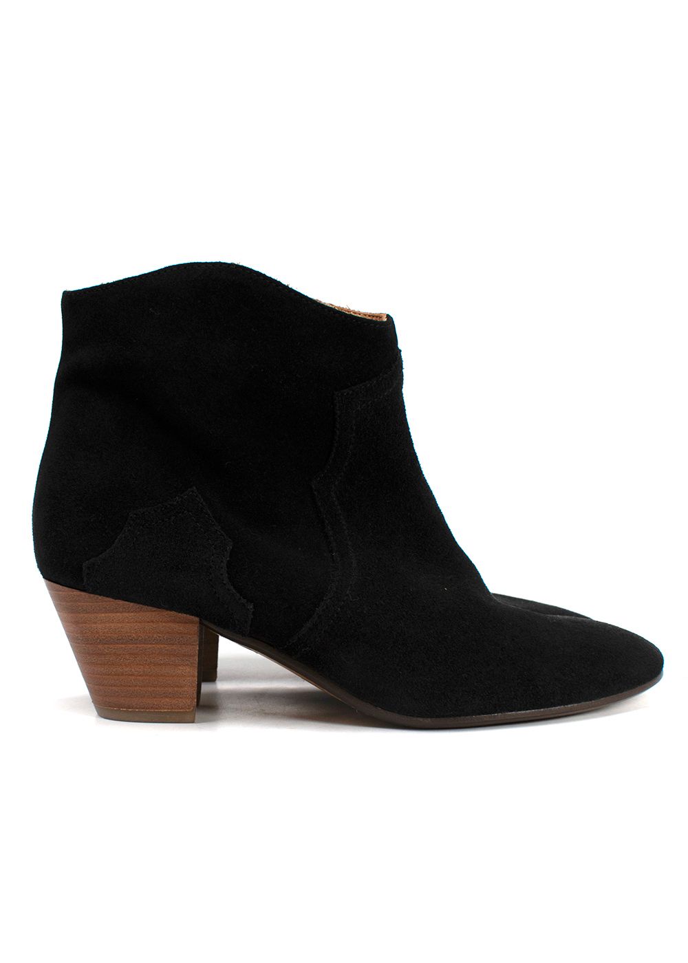 Isabel Marant Dicker Black Suede Calfskin Ankle Boots Size 39