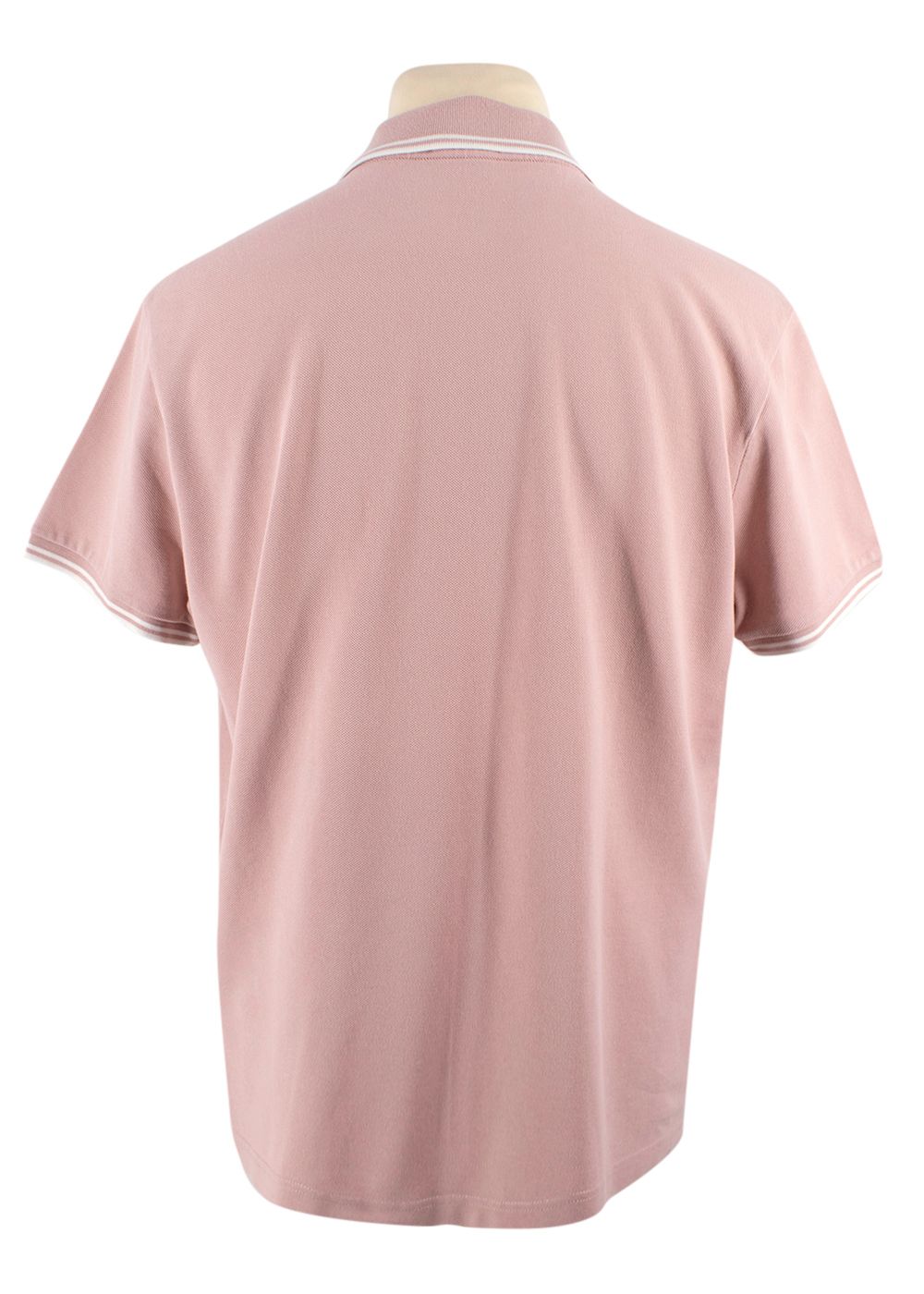 Men's Preowned Moncler Light Pink Polo T-Shirt with Contrast  Trim Size L pink white cotton