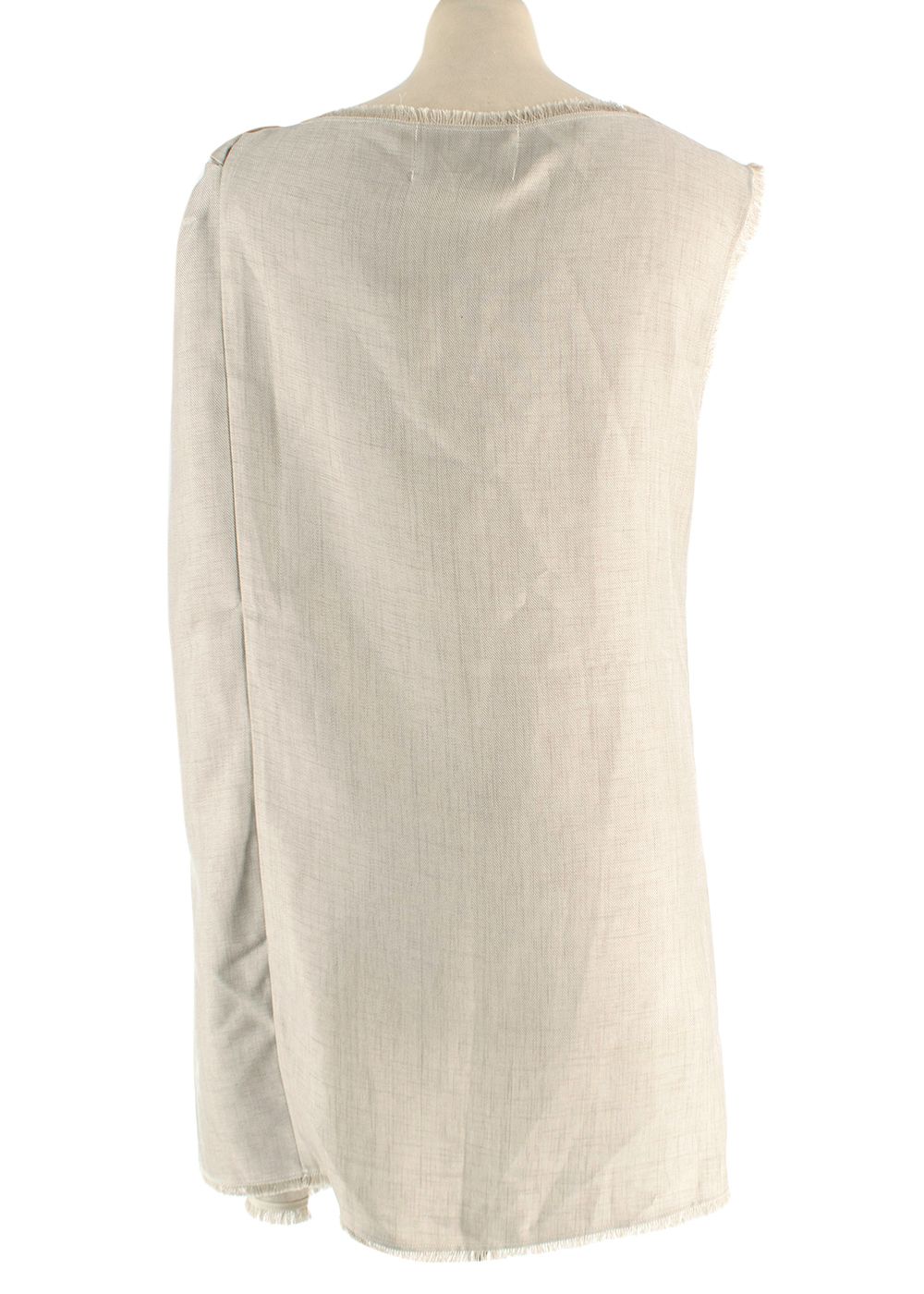 Chats by CDam Green Linen Twisted Shift Dress Size M