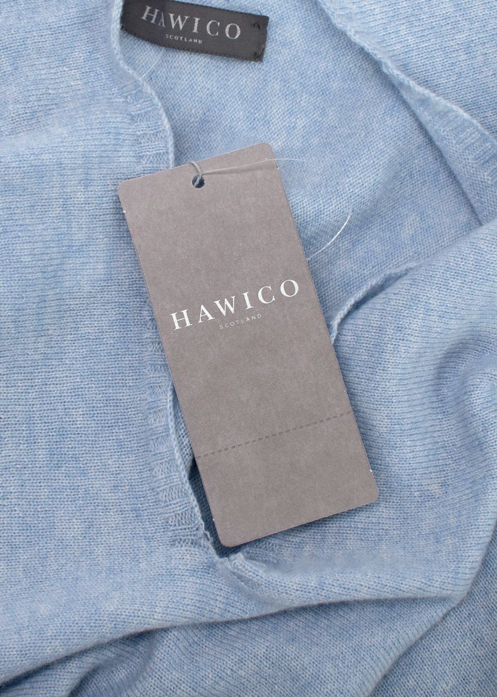 Preowned Hawico Baby Blue Slit Neck Cashmere Kimono Sweater Size S Light Blue