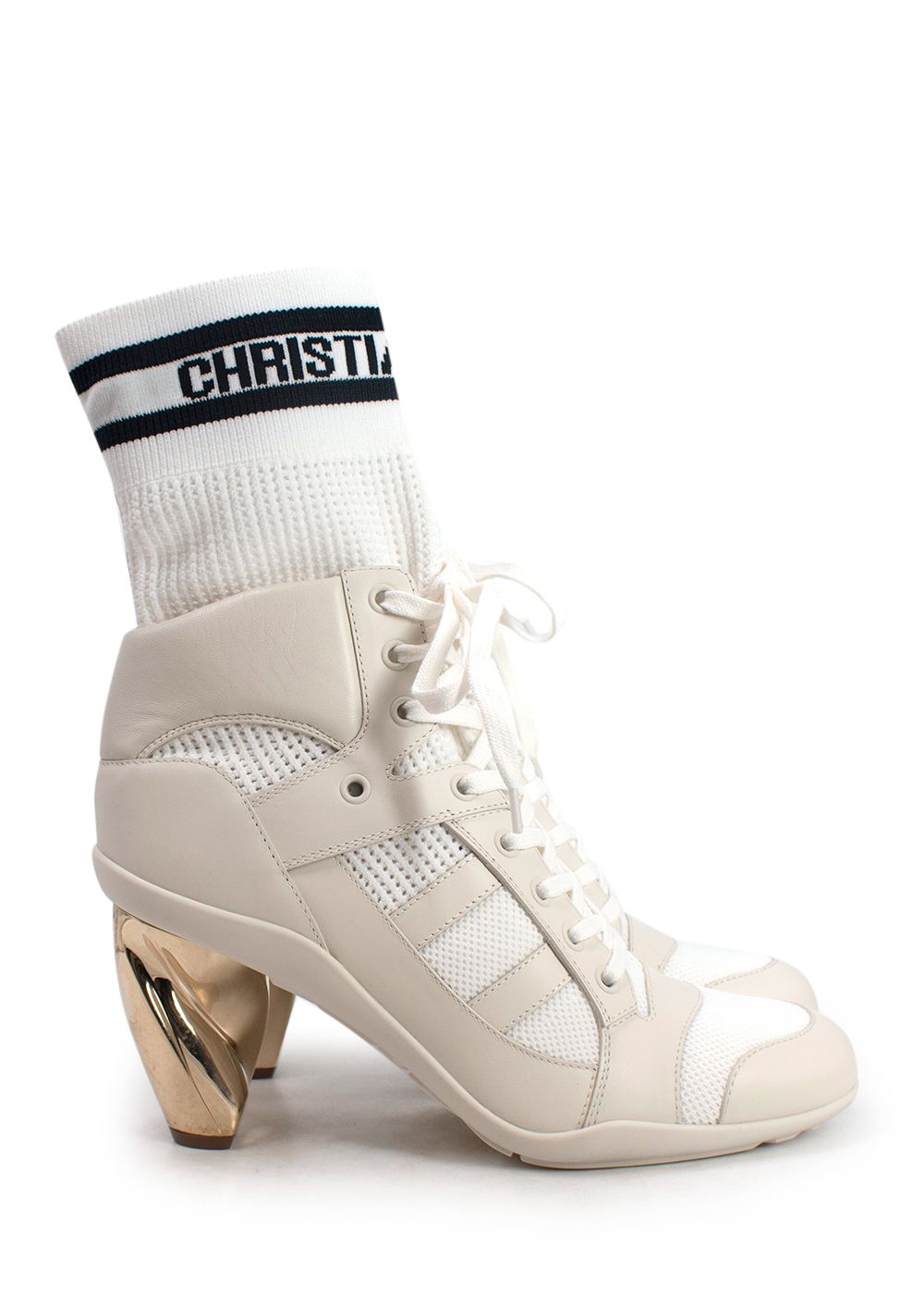 Dior Cream D-Zenith Sneaker Heel Size 39 Creme leather