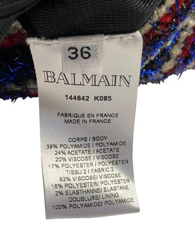 Balmain Striped Tweed Double Breasted Mini Skirt Size XS multicolour nylon/polyamide