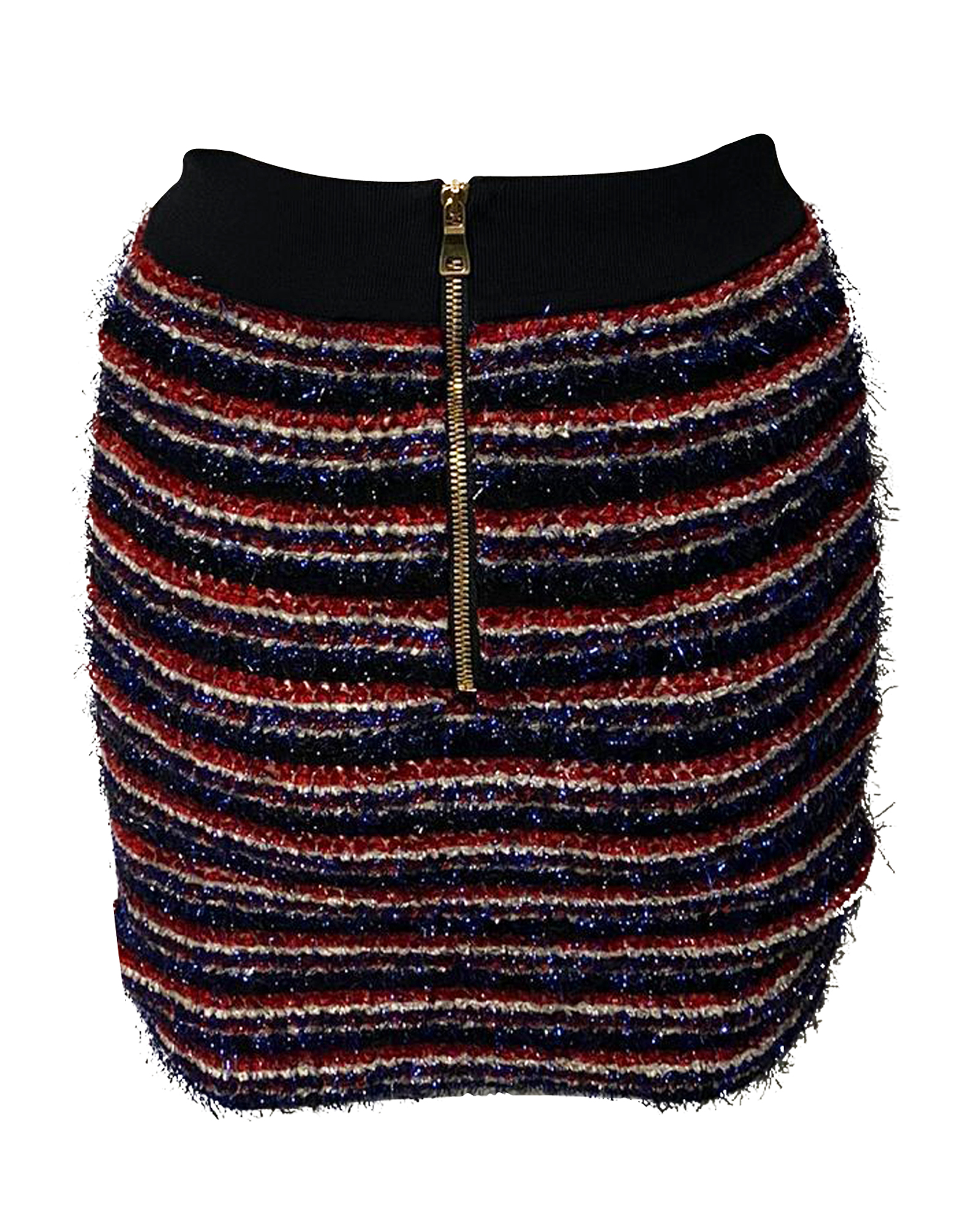 Balmain Striped Tweed Double Breasted Mini Skirt Size XS multicolour nylon/polyamide