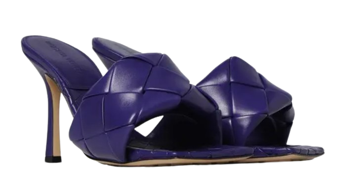 Bottega Veneta Purple Lido Padded Mule Size 40 violet | purple animal skin/lambskin