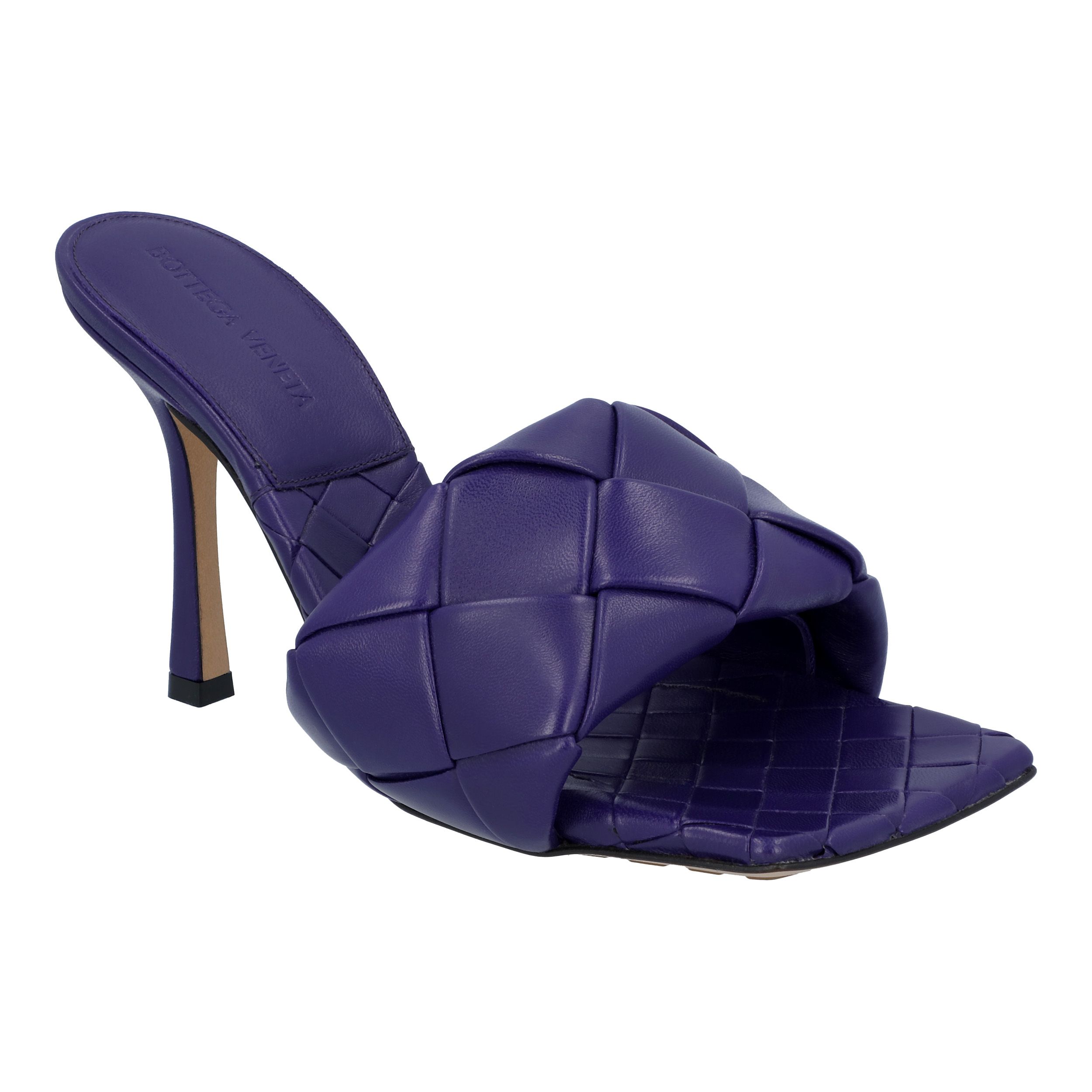 Bottega Veneta Purple Lido Padded Mule Size 40 violet | purple animal skin/lambskin