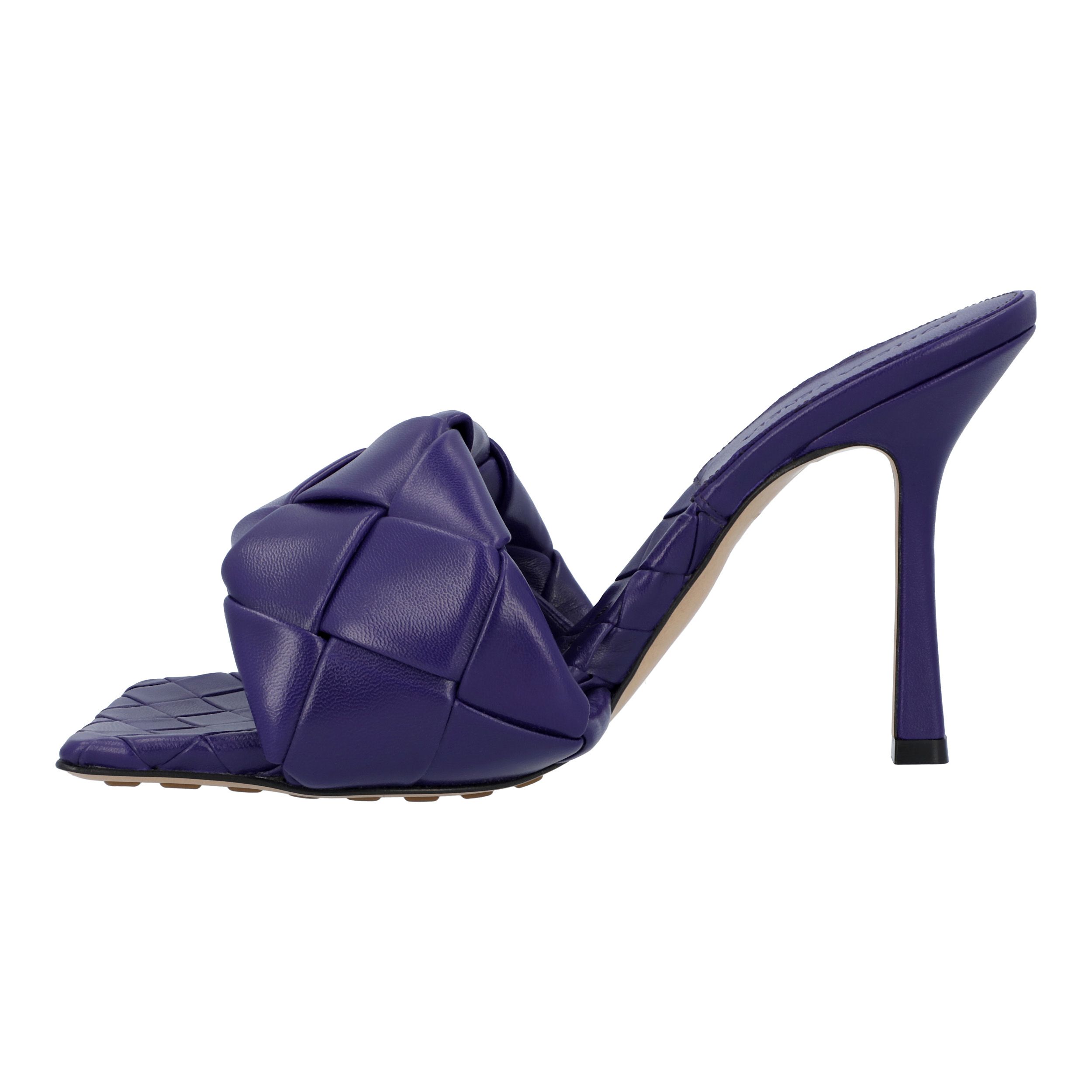 Bottega Veneta Purple Lido Padded Mule Size 40 violet | purple animal skin/lambskin