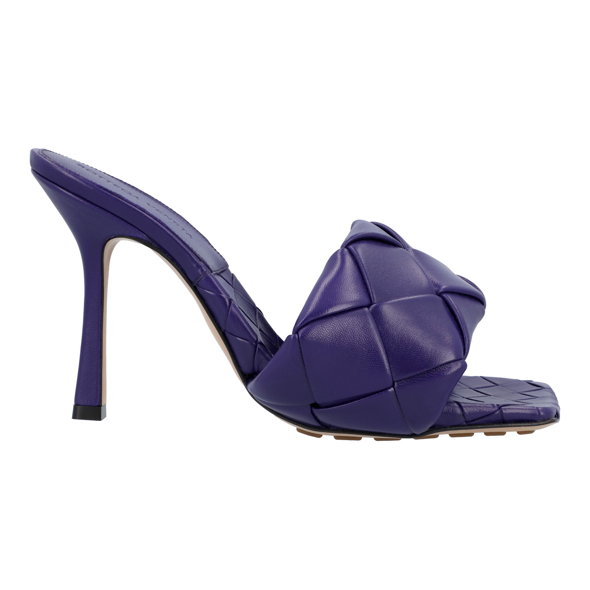 Bottega Veneta Purple Lido Padded Mule Size 40 violet | purple animal skin/lambskin