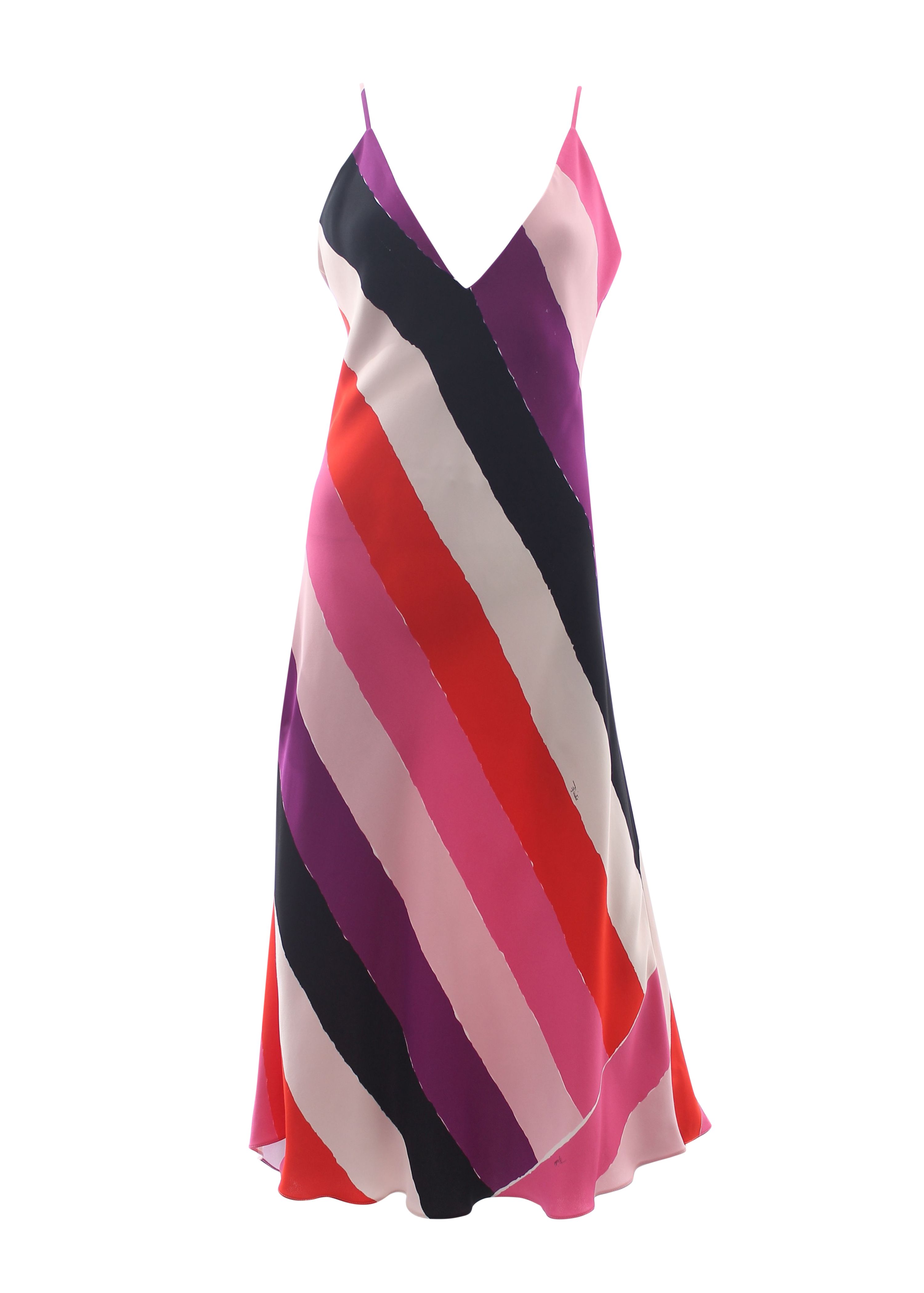 Preowned Emilio Pucci Multicoloured Striped Maxi Dress Size M Multi viscose