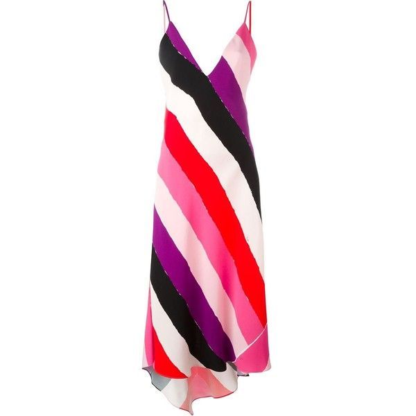 Preowned Emilio Pucci Multicoloured Striped Maxi Dress Size M Multi viscose