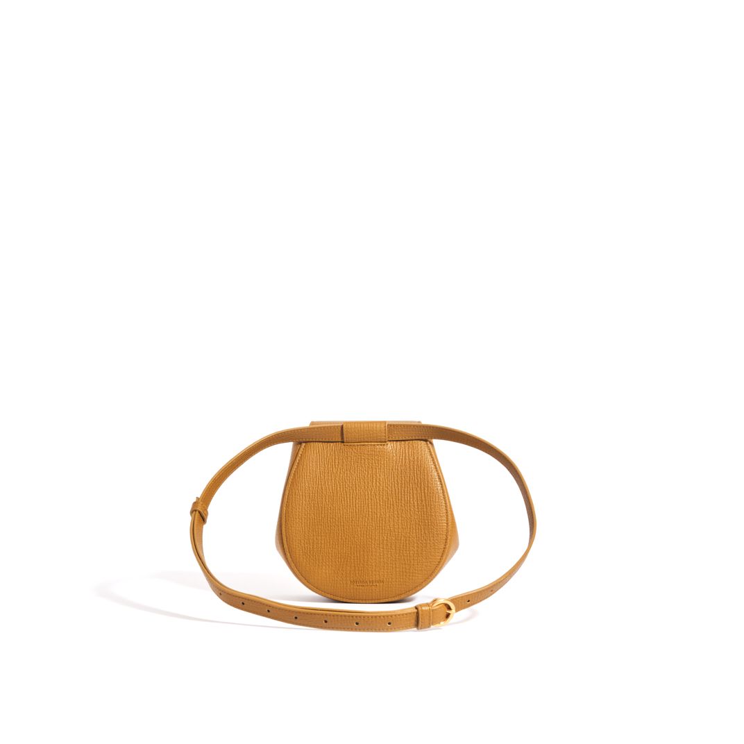 Bottega Veneta Palmellato Rounded Leather Belt Bag Mustard (Moutarde)