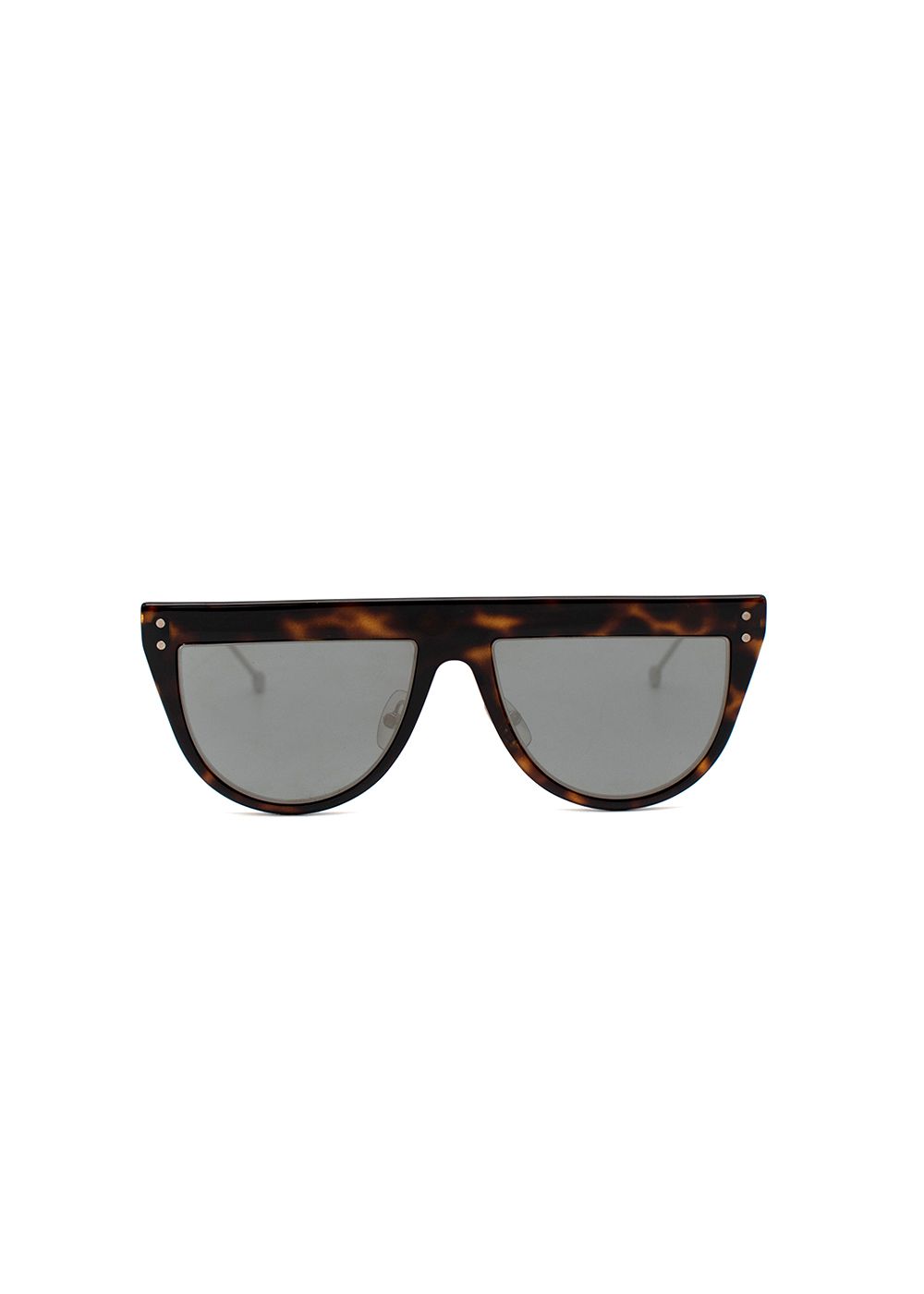 Fendi Tortoiseshell Reflective Lens Sunglasses brown silver metal