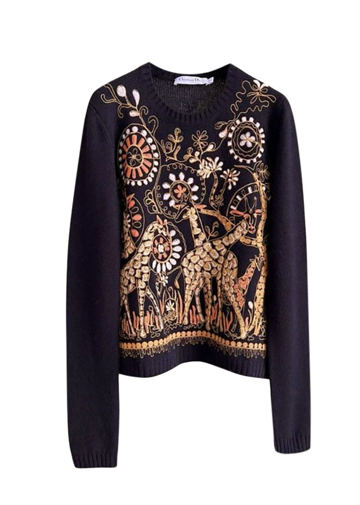 Dior Embroidered Cashmere Jumper Size S multi