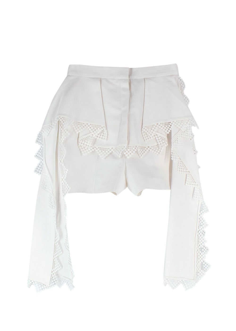 Alexander McQueen Ivory Lace Trim Shorts Size XS ivory/cream cotton/silk