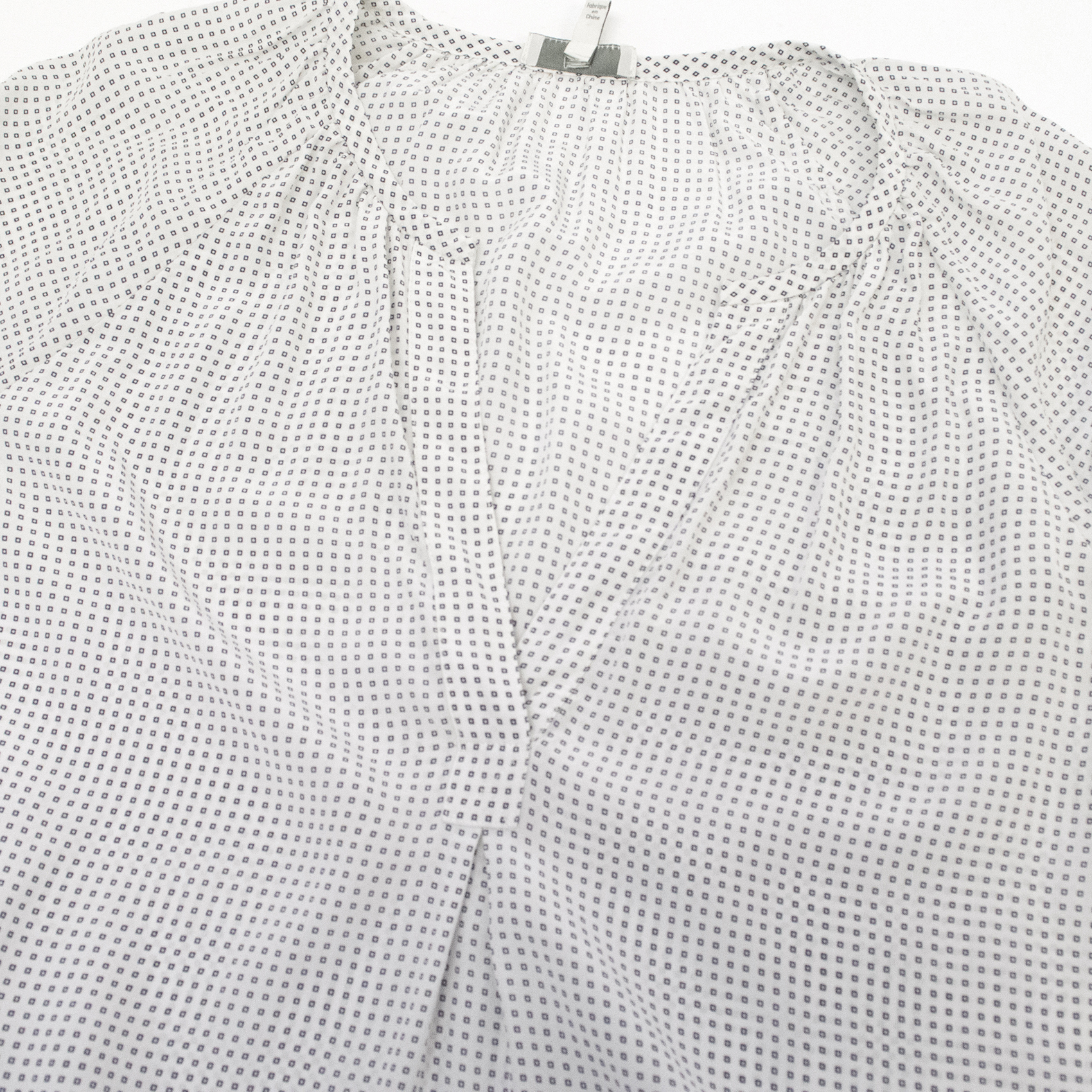 Preowned Joie Off-White Silk Blouse with Blue Square Print Size S White