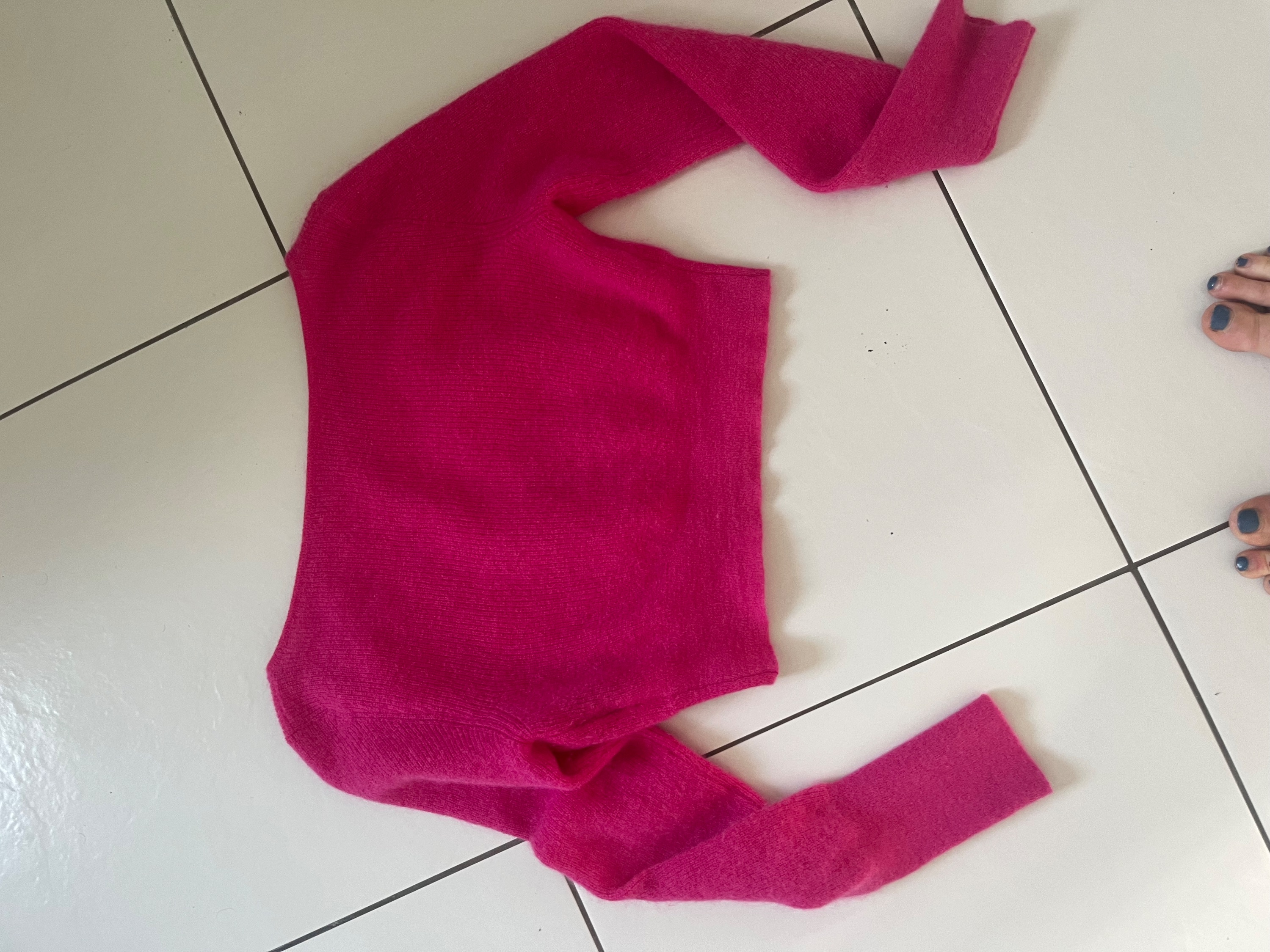 Jacquemus Alzou Cropped Mohair-blend Cardigan Size M Pink see label