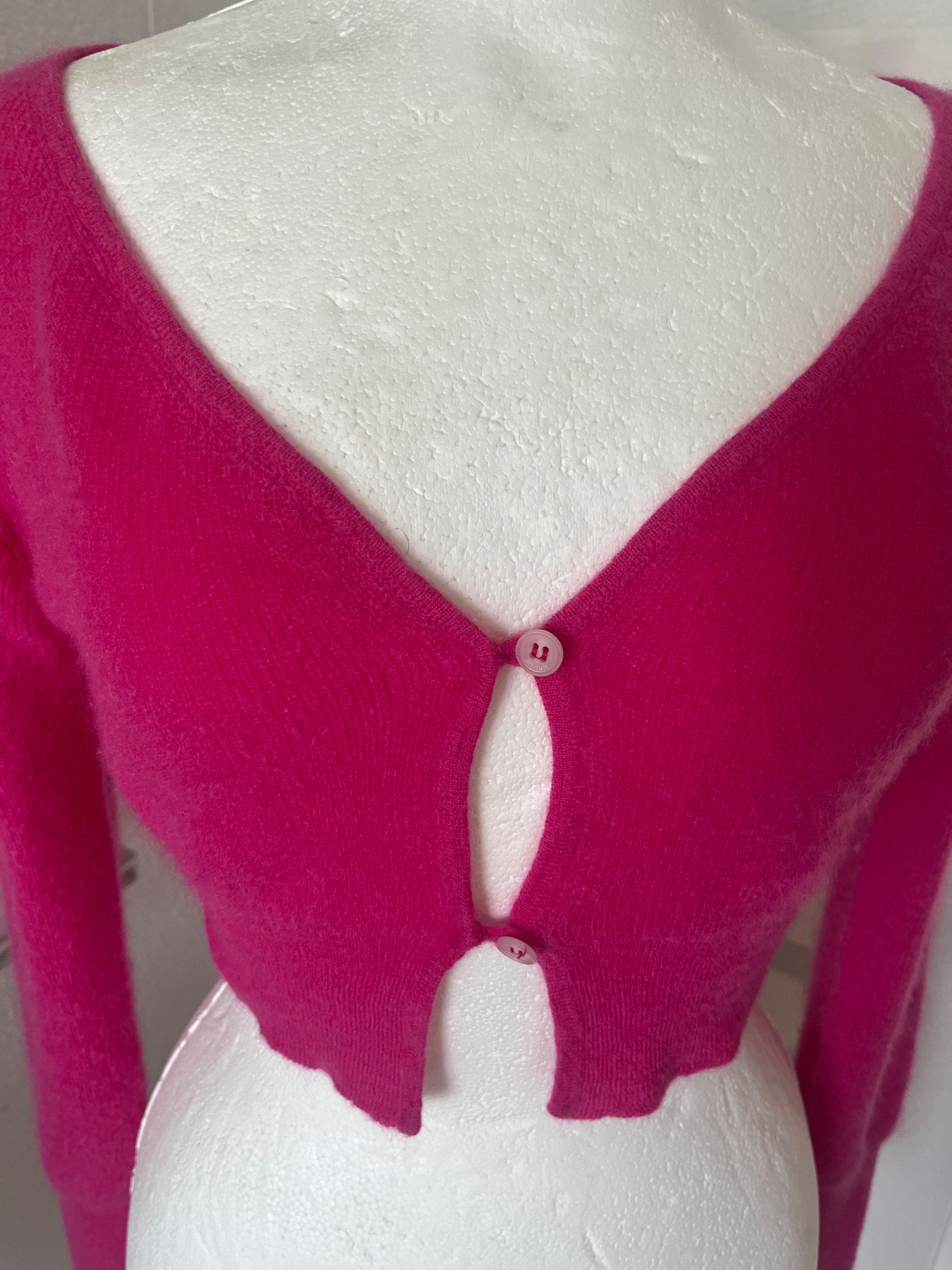 Jacquemus Alzou Cropped Mohair-blend Cardigan Size M Pink see label