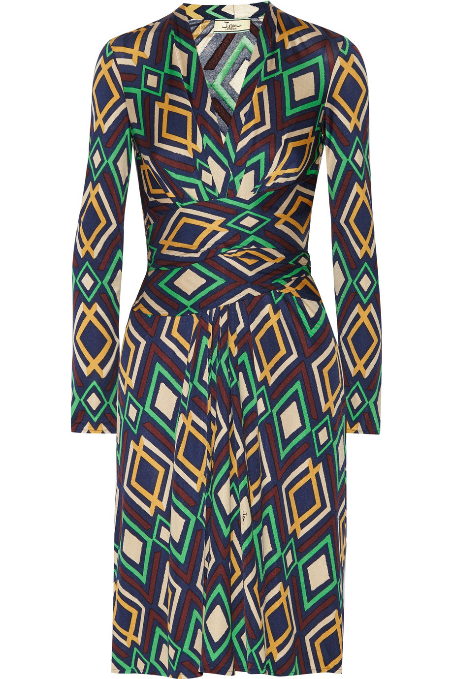 ISSA LONDON DIAMOND PRINT SILK JERSEY DRESS NEW WITH TAG UK8 US4 Size XS Multi-Coloured / Stripes