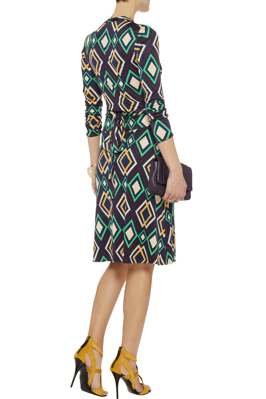 ISSA LONDON DIAMOND PRINT SILK JERSEY DRESS NEW WITH TAG UK8 US4 Size XS Multi-Coloured / Stripes