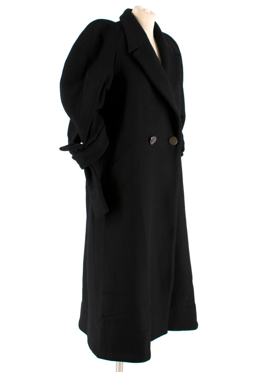 Preowned Paper London Black Wool Coat Size XXS polyester