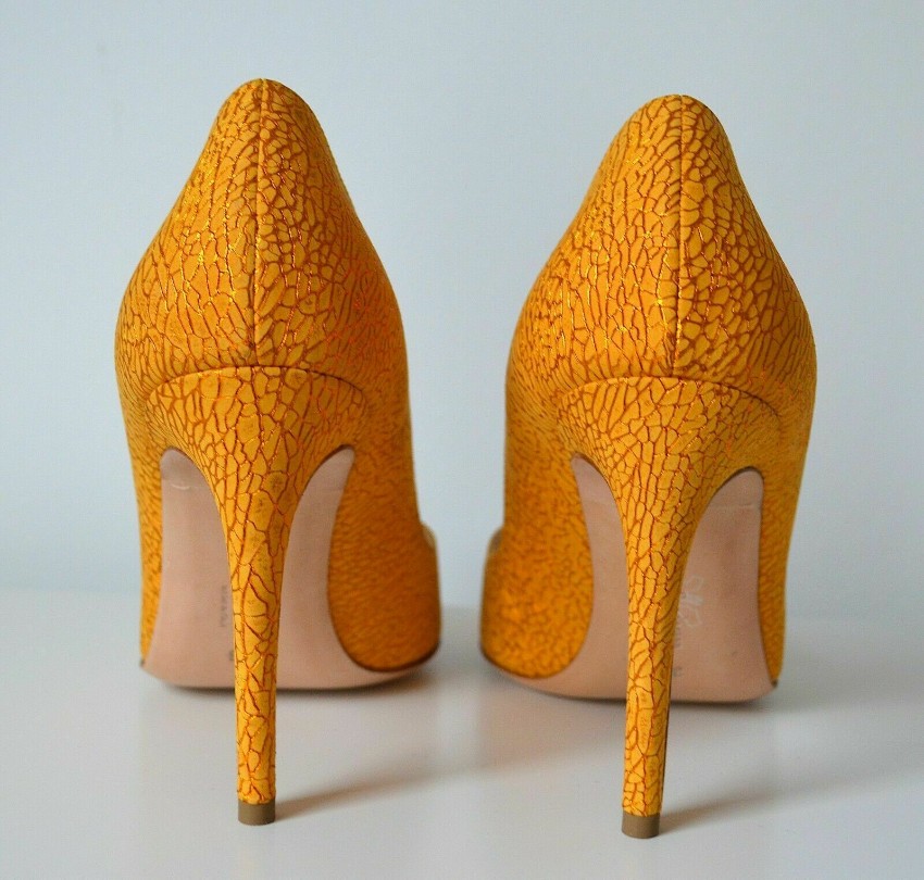 Rupert Sanderson Honeydue Malroy Shattered Pumps Size 36 Yellow leather