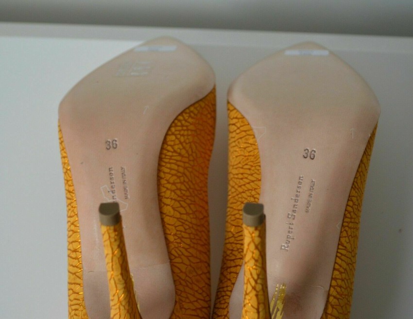 Rupert Sanderson Honeydue Malroy Shattered Pumps Size 36 Yellow leather