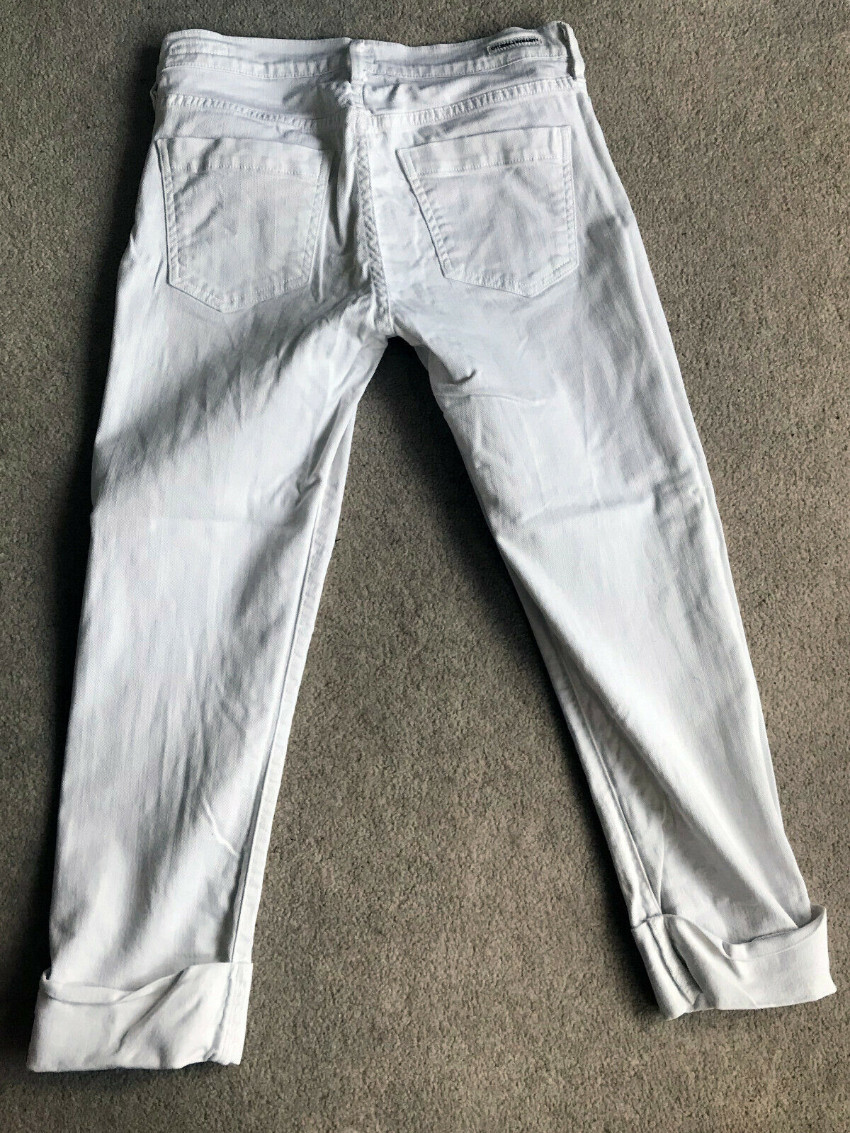 Preowned Citizens of Humanity Dani White Cropped Straight Leg Jeans Size 27/69 cotton