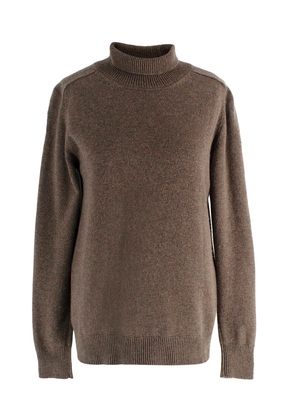 Victoria Beckham Khaki Cashmere Turtle Neck Jumper Size XXS cashmere/elastane