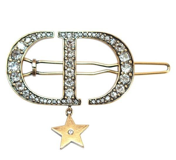 Dior Gold-toned Crystal Embellished 30 Montaigne Barrette gold metal