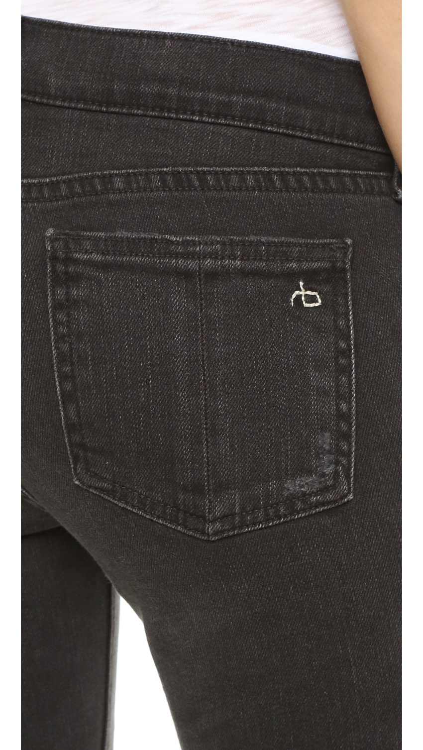 Preowned Rag and Bone Skinny Jeans in black with holes Size 25/63 cotton