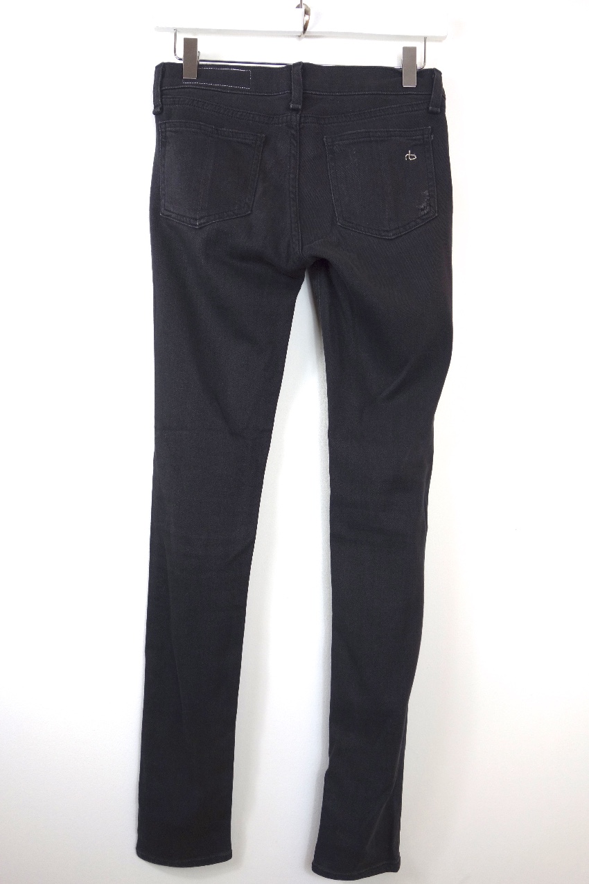 Preowned Rag and Bone Skinny Jeans in black with holes Size 25/63 cotton