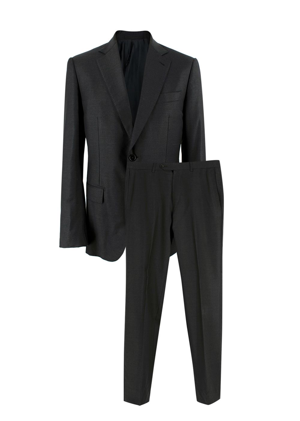 Ermenegildo Zegna Charcoal Single Breasted Wool Suit Size L