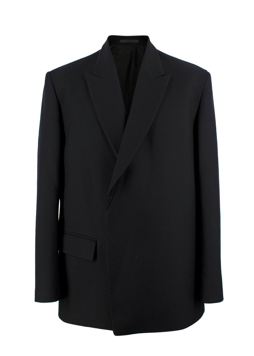 Men's Valentino Black Structured Coat Size S wool/silk