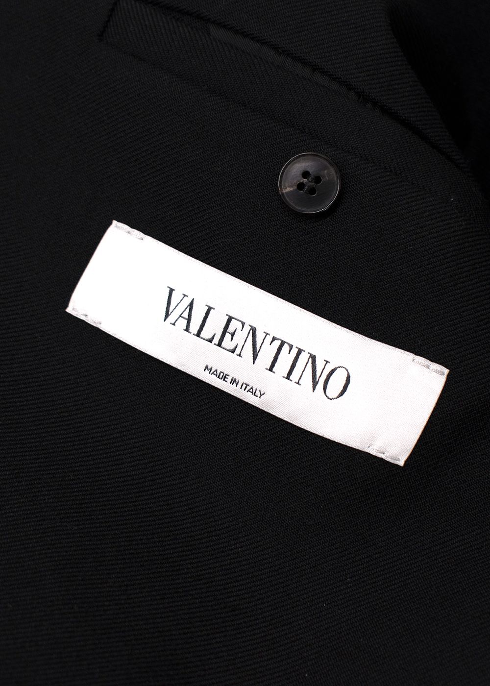 Men's Valentino Black Structured Coat Size S wool/silk